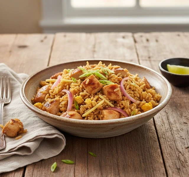 Peruvian Chicken Arroz Chaufa by Nachocookin