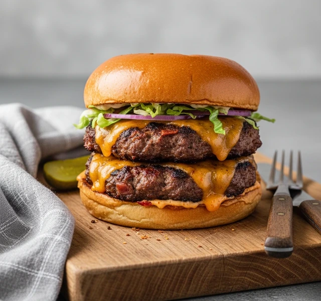 Bacon Cheddar Smash Burger by Tinaseats