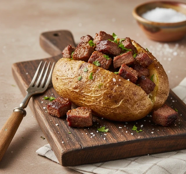 Carne Asada Baked Potatoes by Kayyt Cooks