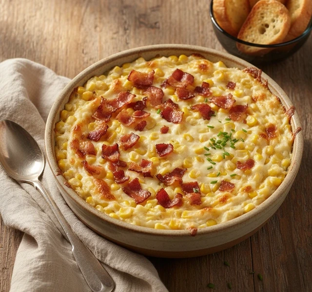 Creamy Bacon and Corn Dip by Spinachandbacon