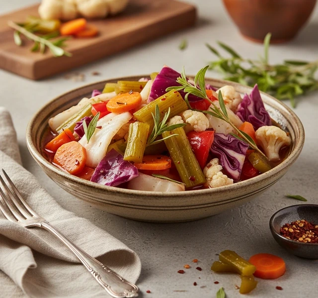 Traditional Persian Mixed Vegetable Pickles by Melinatorabii