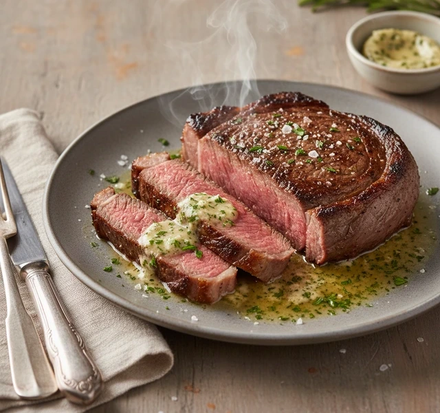 Pan-Seared Steak With Garlic Herb Butter by Thusmokingvip