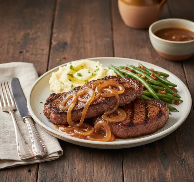 Smothered Ribeye Steak by Paulinajoyc