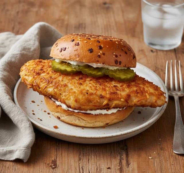 Hash Brown Chicken Sandwich by Shef Phoenix