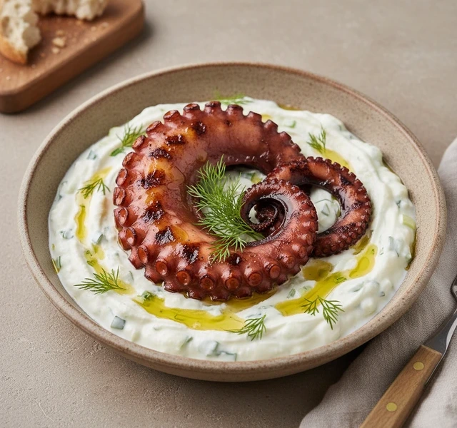 Grilled Octopus with Tzatziki by Filip Gunar