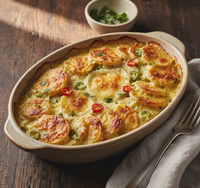 Green Chile Potato Gratin by Taoschef2021