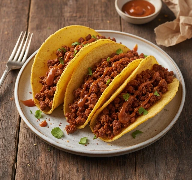 Crispy Beef Tacos with Honey Chipotle Sauce by Recipeincaption