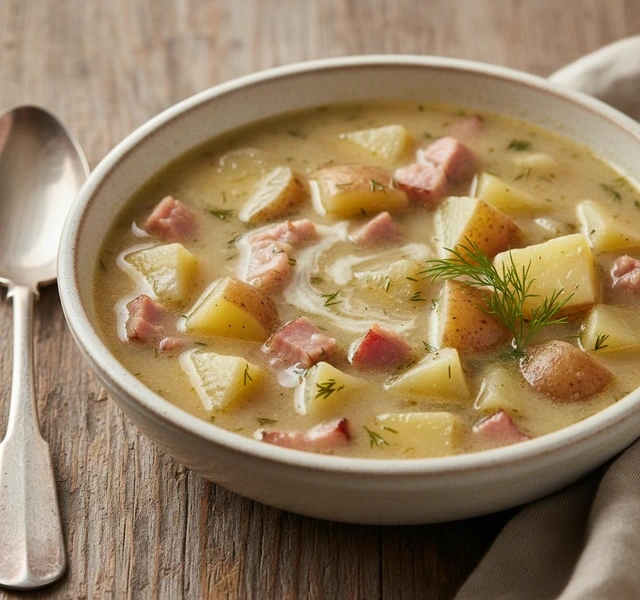 Ham and Potato Soup with Pickle Juice by Foxes Love Lemons