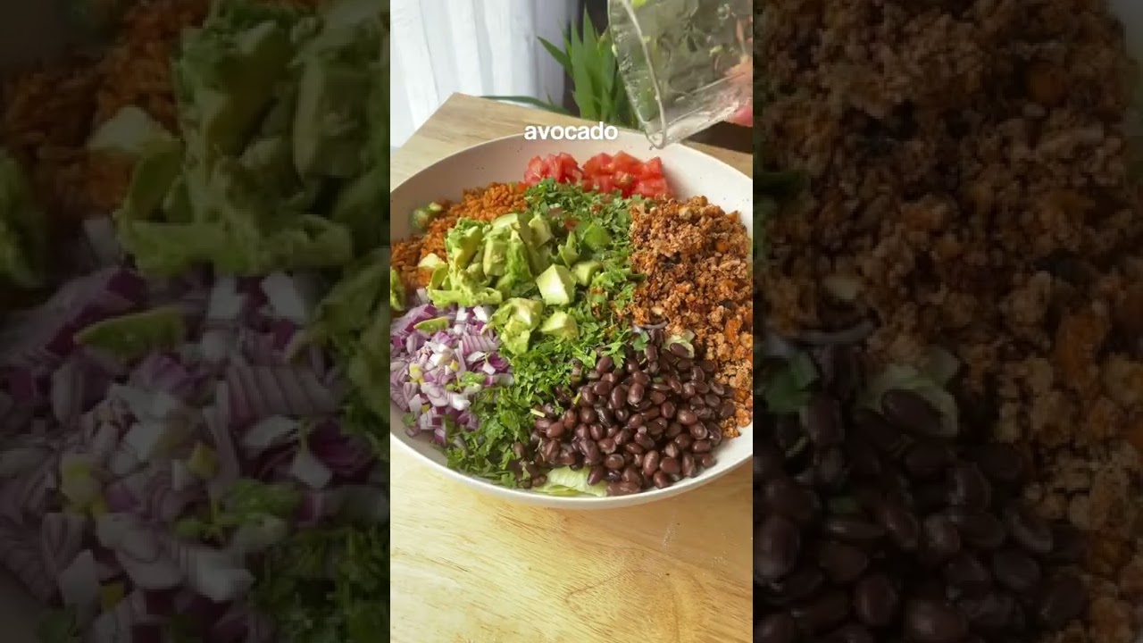 High Protein Vegan Burrito Bowl by Carleigh Bodrug