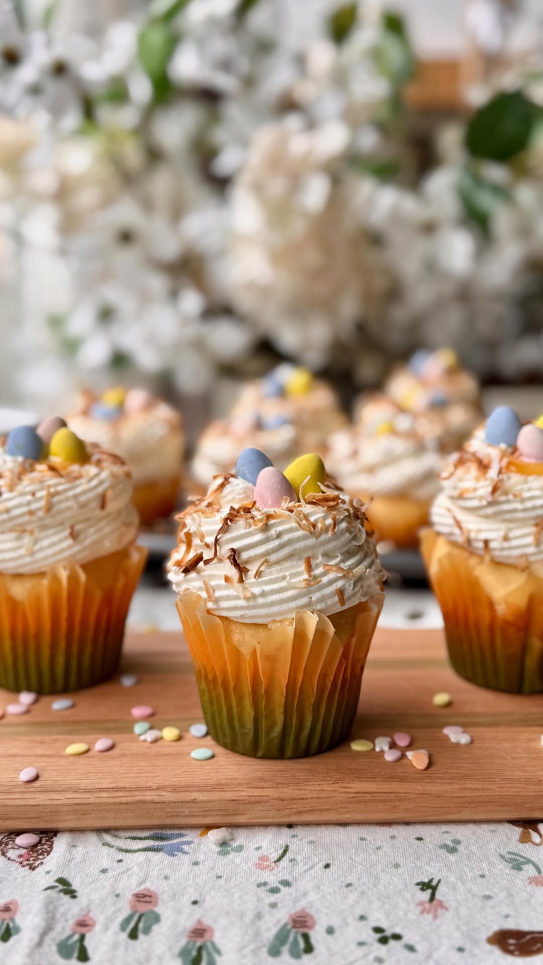 Spring Coconut Passionfruit Cupcakes by Chercreations