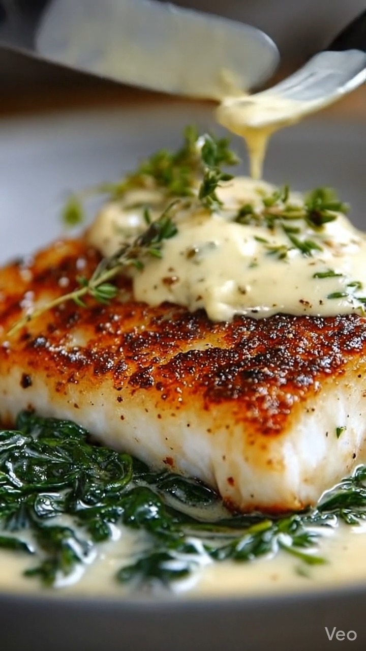 Pan-Seared Cod with Garlic Cream Sauce by Anti Inflammatory