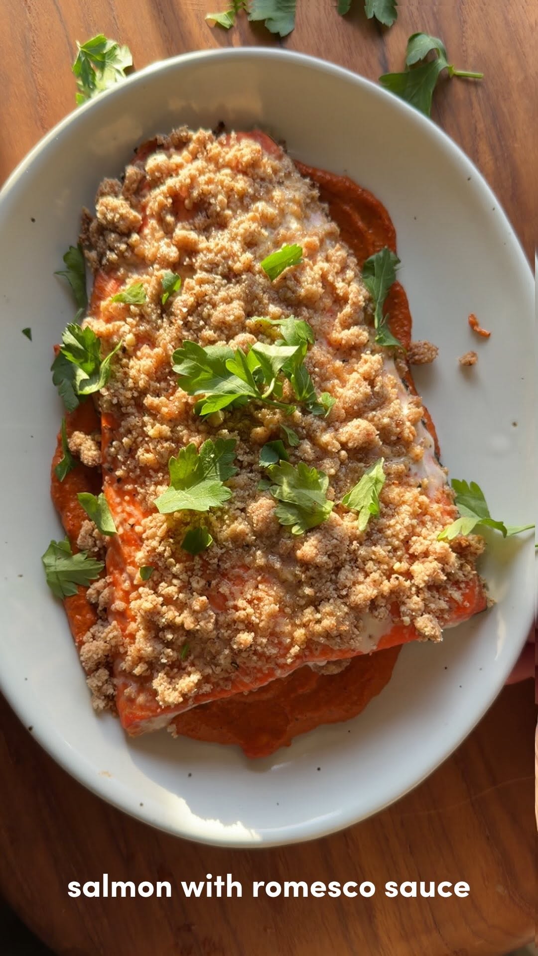 Mom's Favorite Roasted Salmon with Romesco Sauce by Girlfromcalifornia