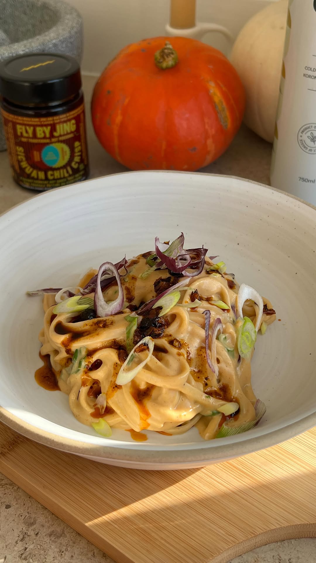 Creamy Butternut Squash Udon by Welleasy