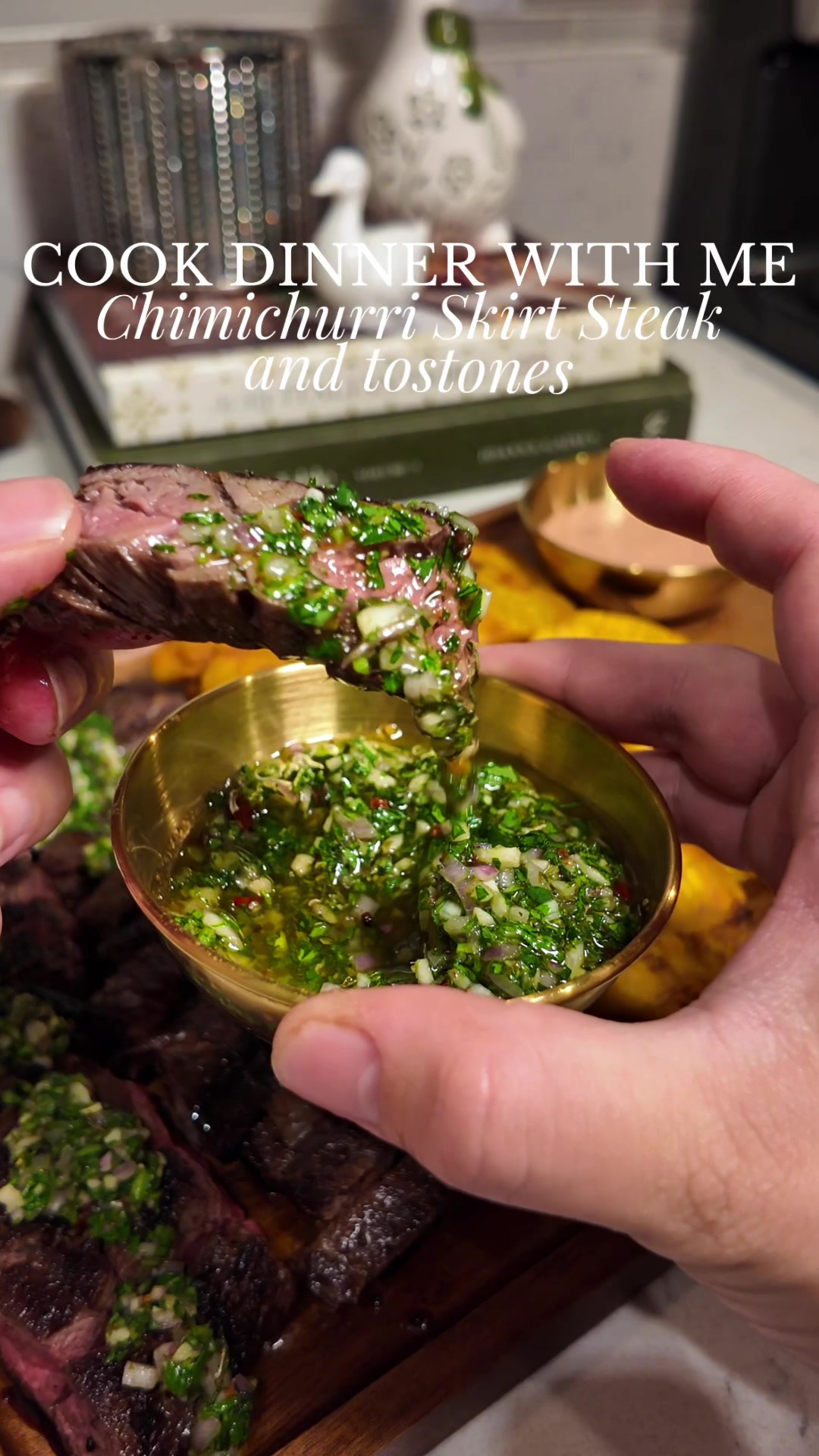 Elite Chimichurri Skirt Steak and Tostones by Kayla Nasara
