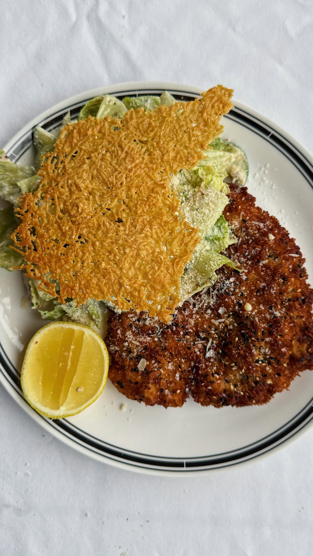 Sesame Chicken Schnitzel Caesar by Lucy Rosenberg Food Lover