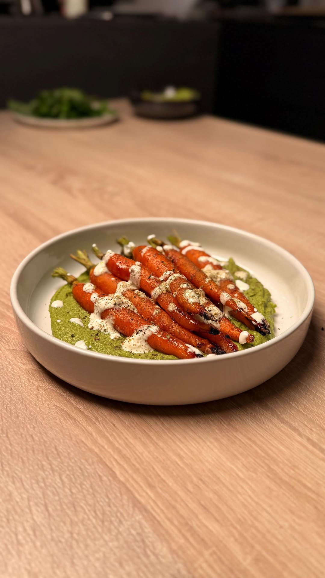 Herby Hummus with Miso-Glazed Carrots by Tanerxaydin