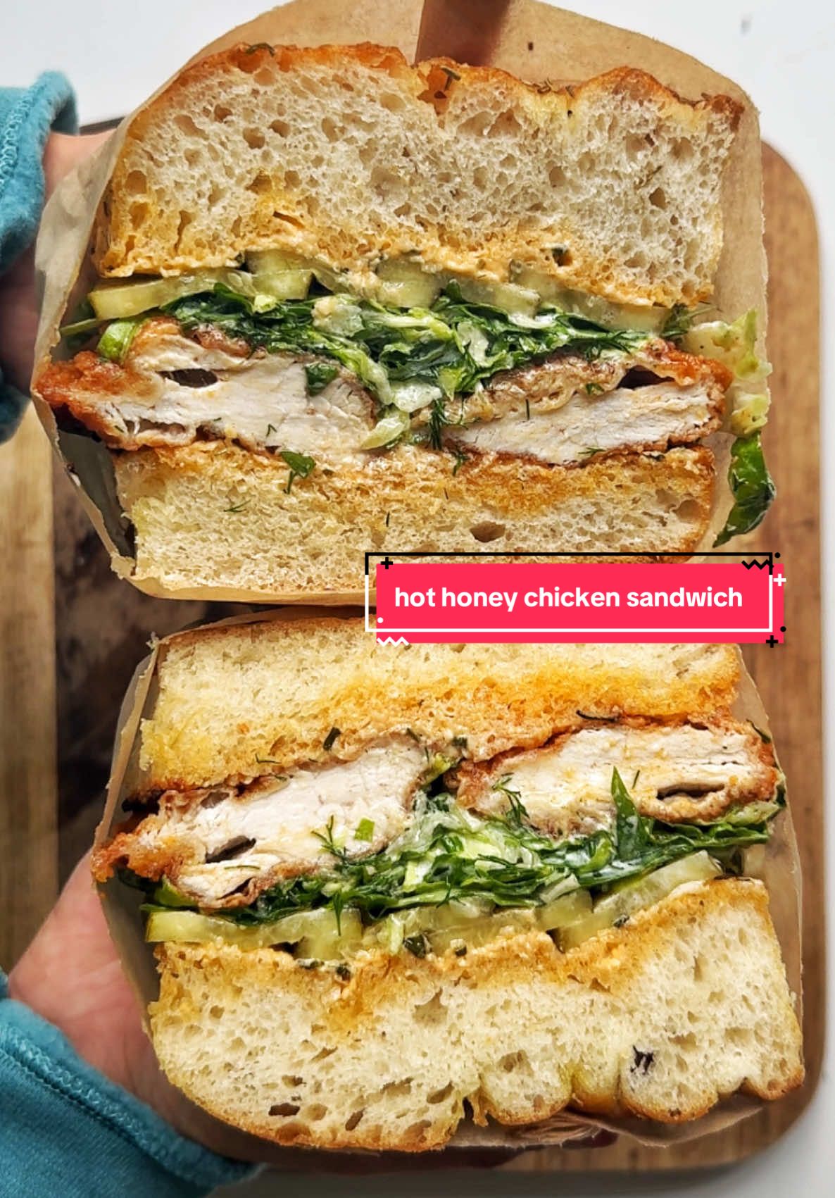 Lazy Hot Honey Chicken Sandwich by Myriadrecipes Instagram