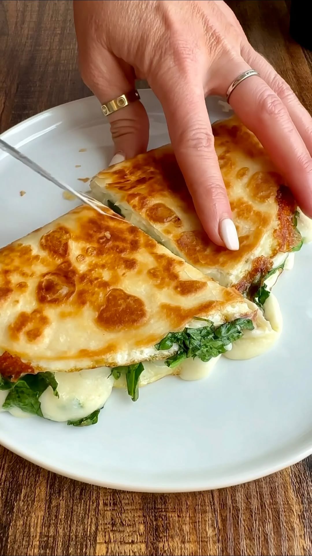 Spinach & Cheese Egg White Breakfast Quesadilla by Sarahaven