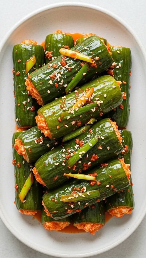 Korean Cucumber Kimchi by A Culinary Affair