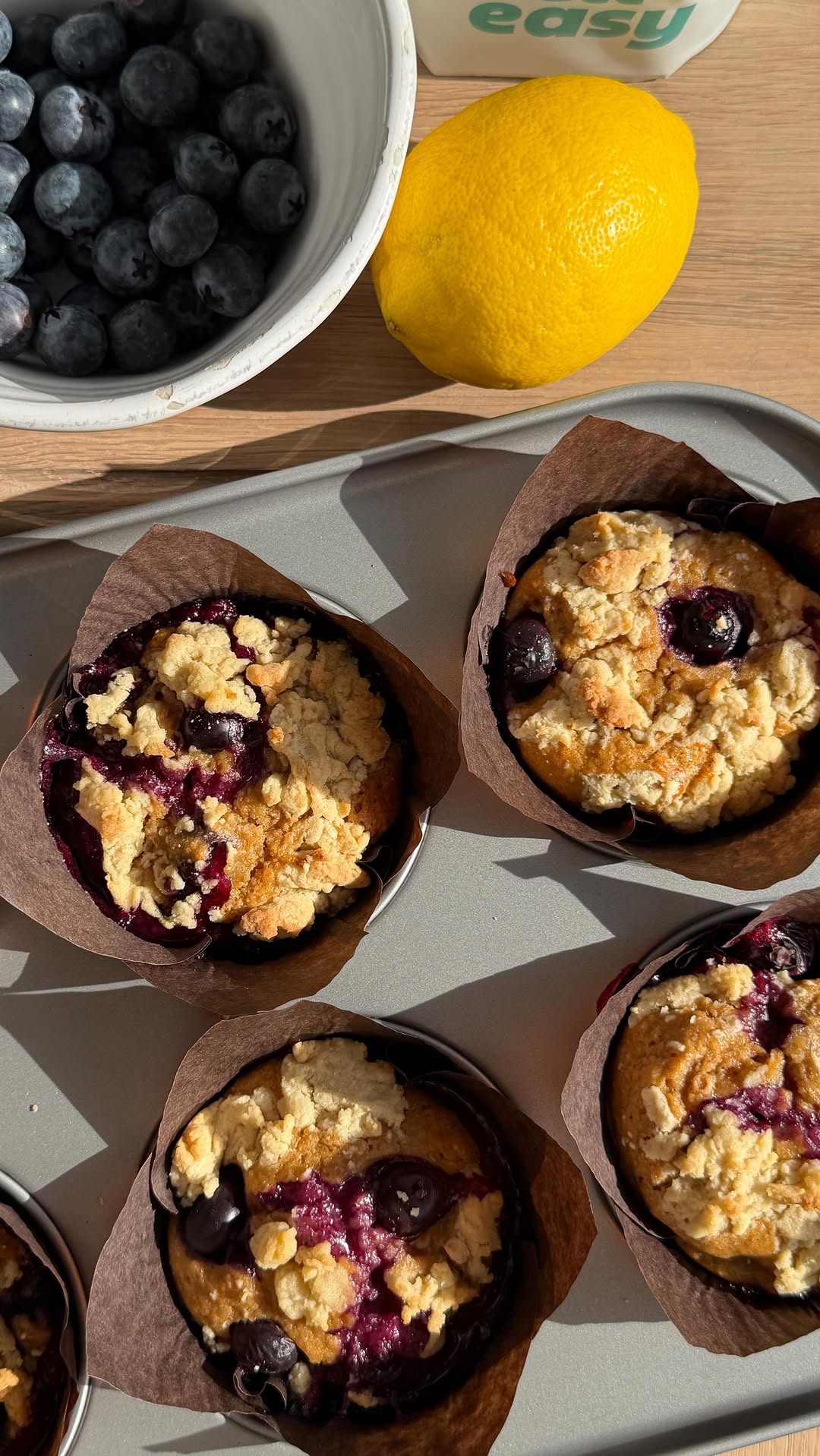 Lemon and Blueberry Muffins by Welleasy