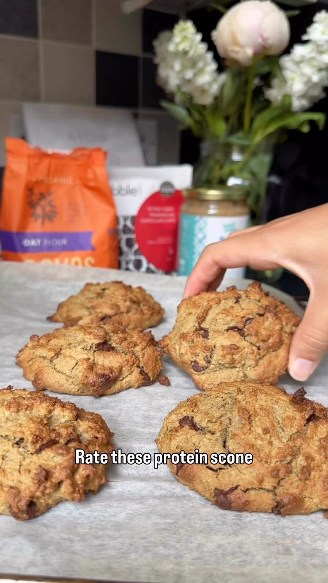Soft-Baked Almond Butter Protein Scones by Welleasy