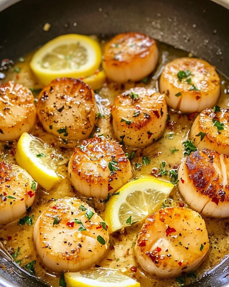 Seared Lemon Garlic Butter Scallops by Tiktokfoodgame