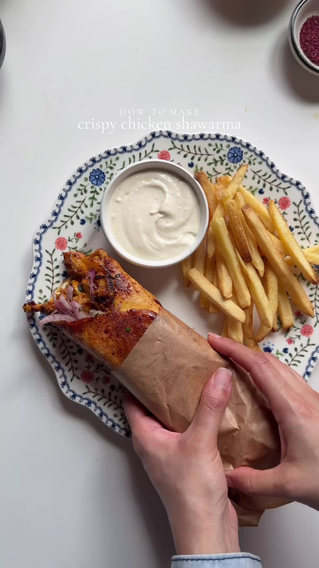 Crispy Chicken Shawarma Wraps by Iramsfoodstory