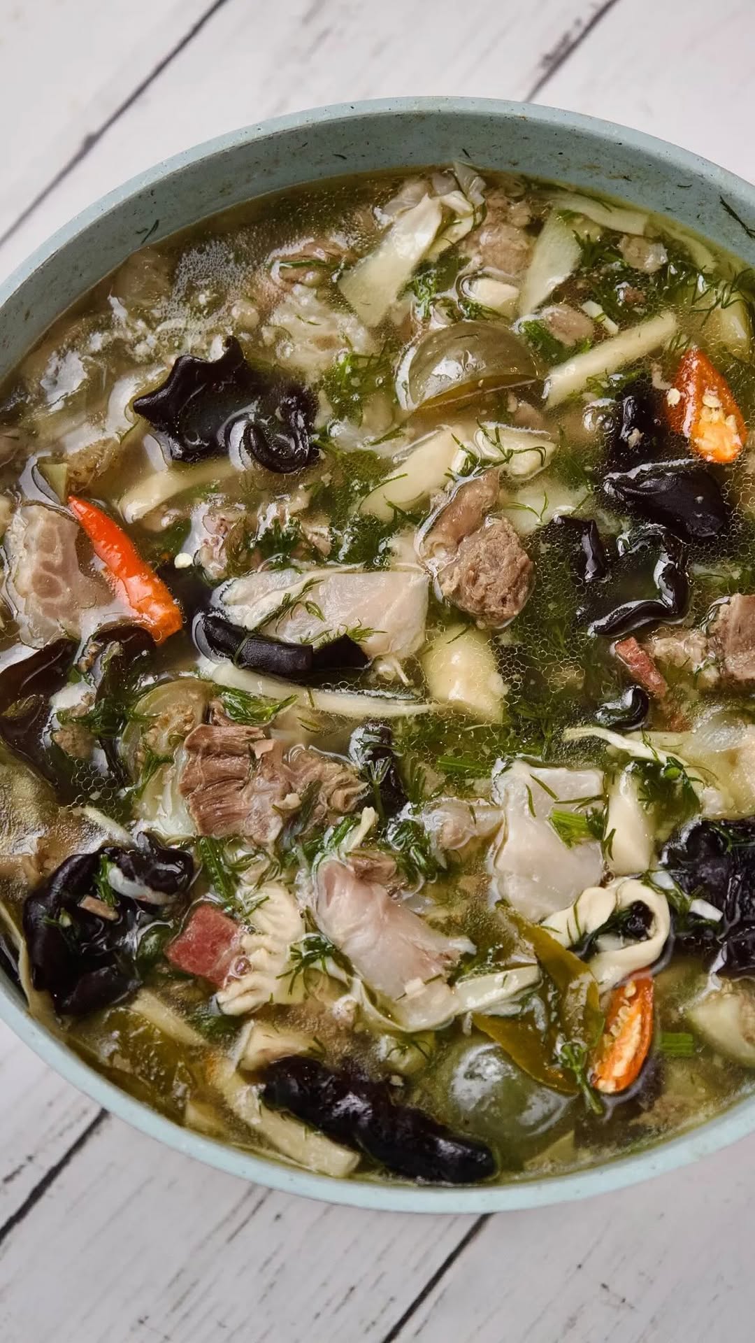 Hmong-Style Beef Tendon Soup by Chercreations