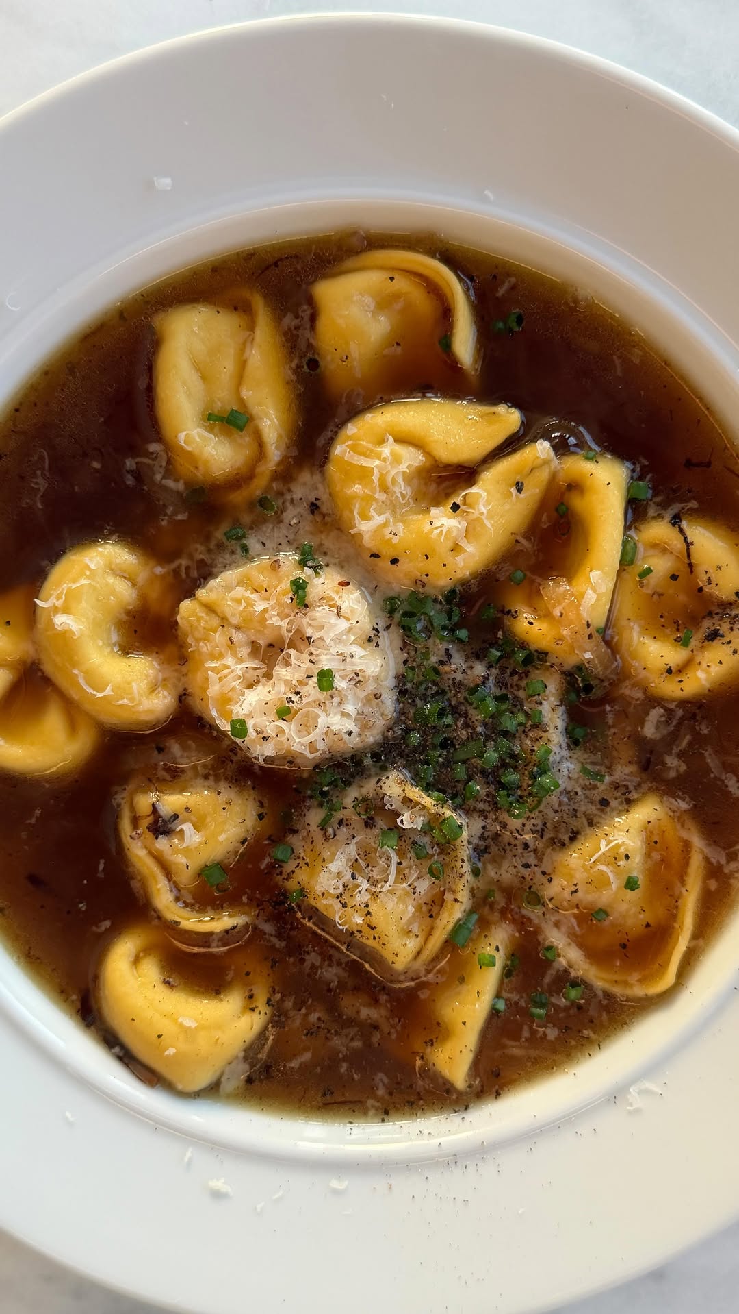 Tortellini in Frizzled Onion Broth by Zaynab Issa