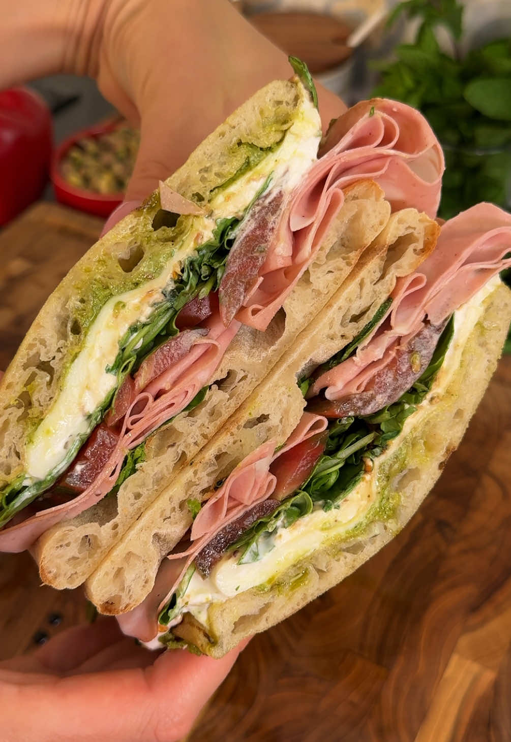 Italian Burrata & Mortadella Sandwich by Alenakhmil