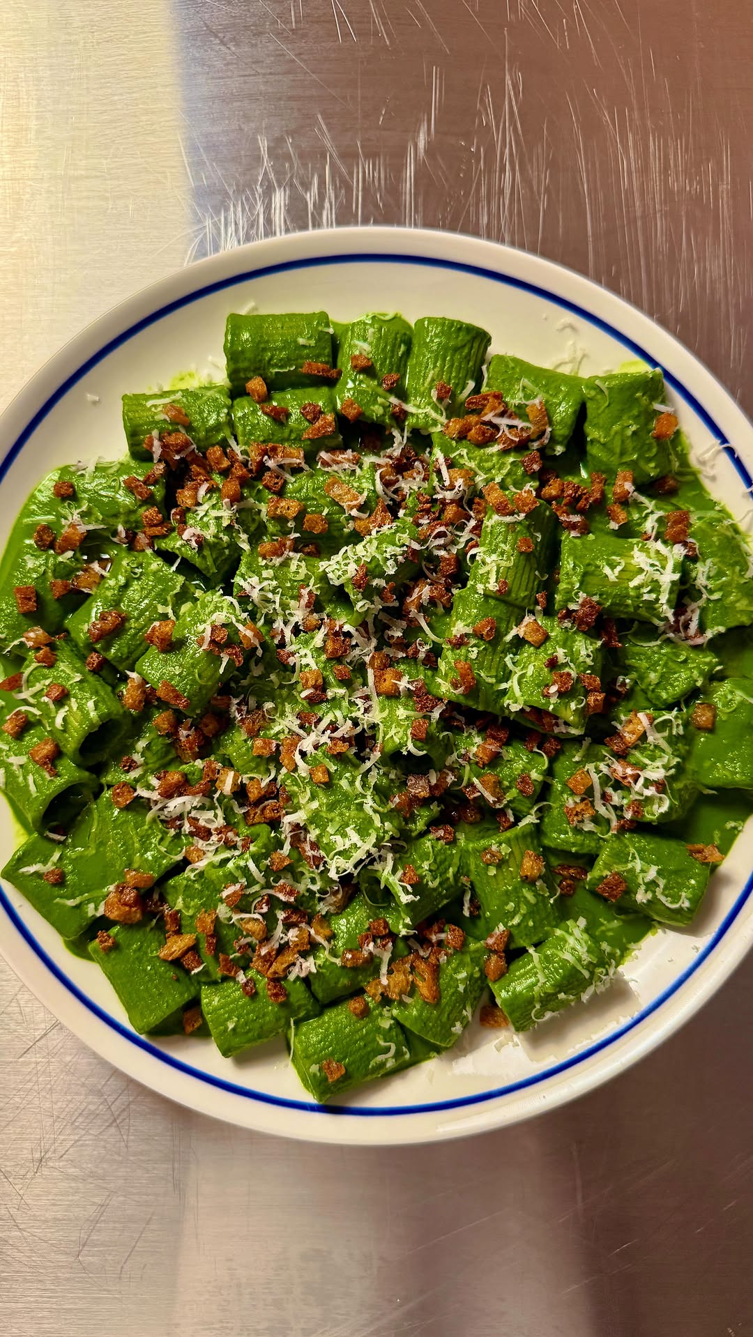 Silky Green Rigatoni by Gabriel Poltorak