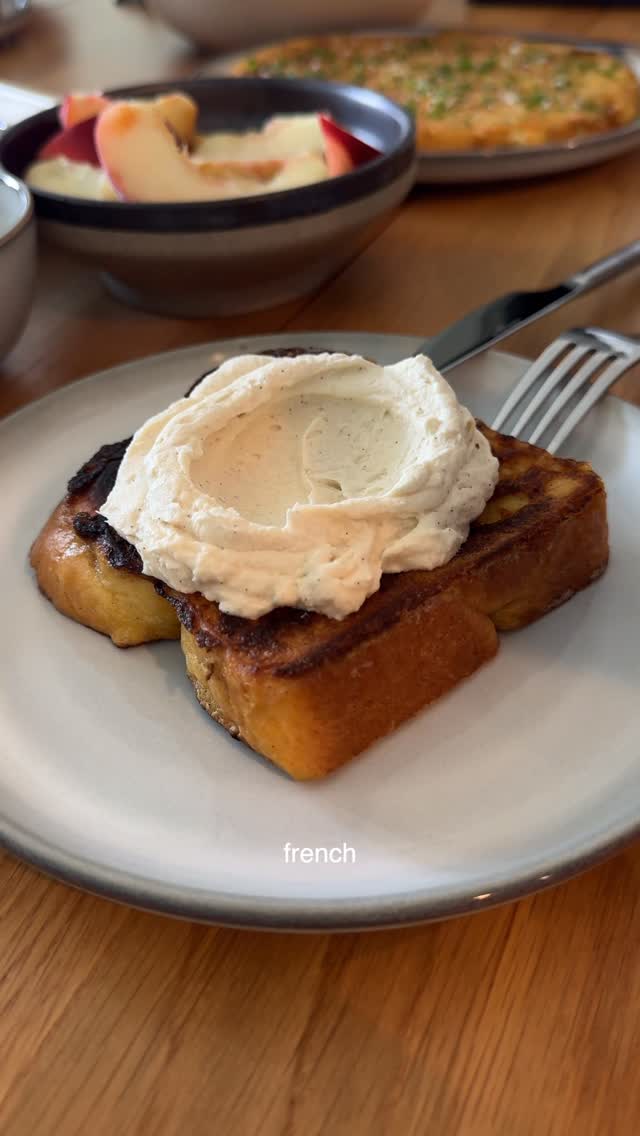 French Toast with Maple Mascarpone Cream by Beabeabeatherese