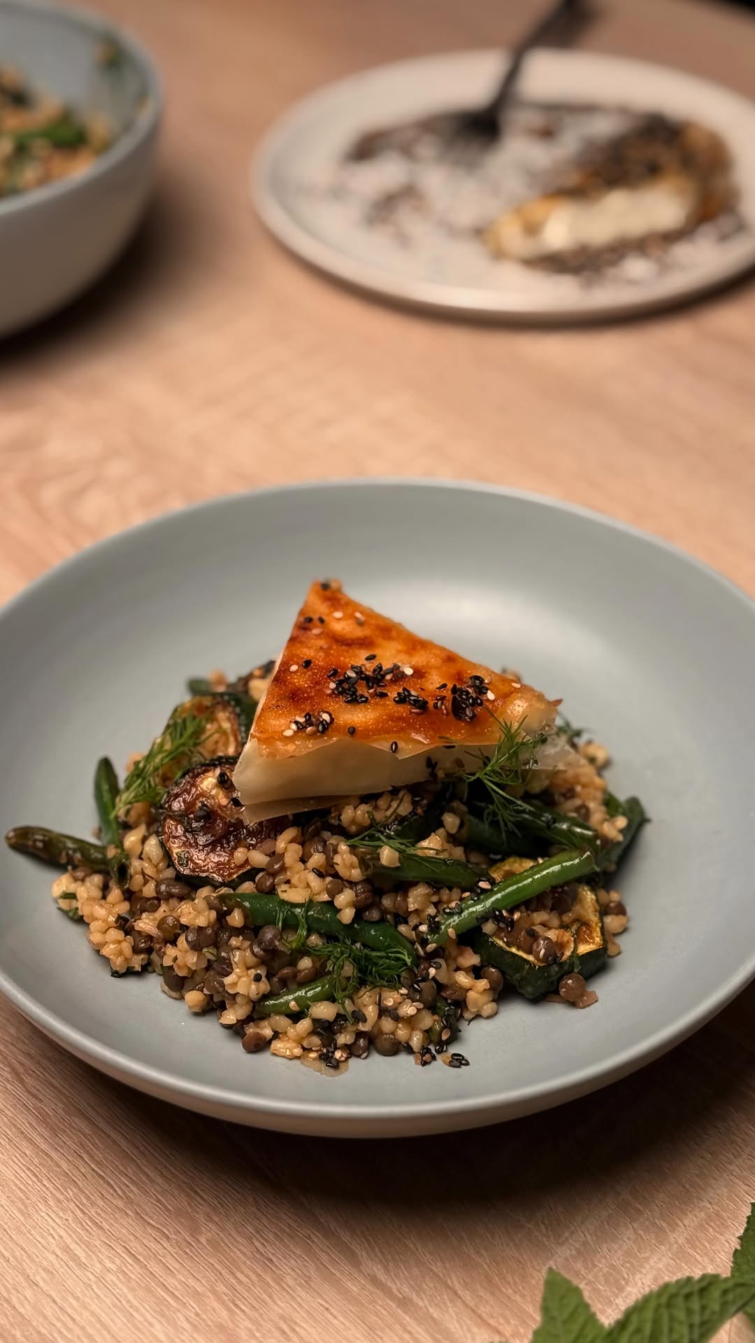 Warm Bulgur Salad with Sesame-Crusted Feta by Tanerxaydin