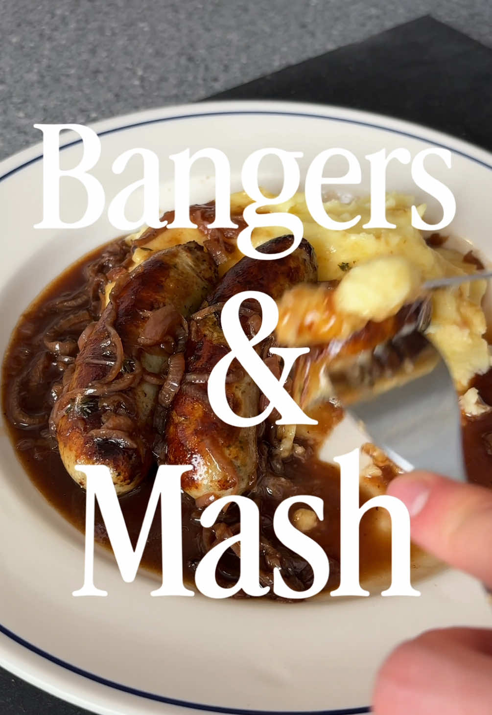 Classic Bangers and Mash with Onion Gravy by Samsationaleats