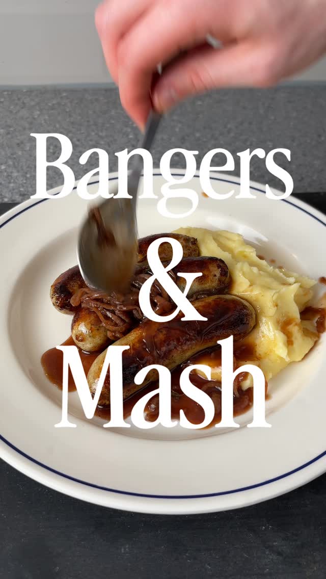 Classic Bangers and Mash with Onion Gravy by Samsationaleats