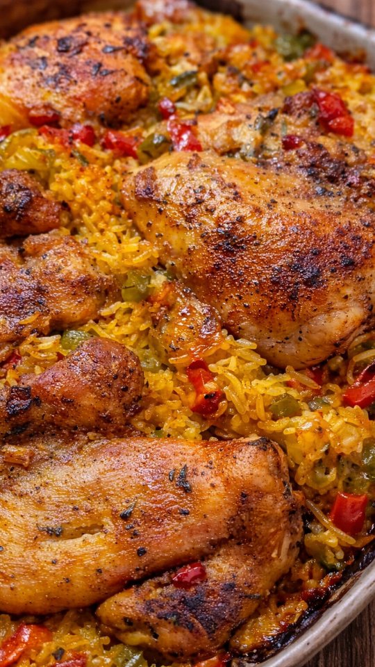 One-Pan Butter Roasted Chicken and Rice by Everythingsmajor