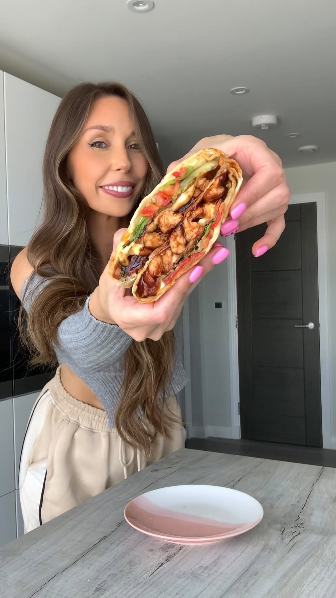 Air Fryer BBQ Chicken Crunchwrap by Fitwaffle