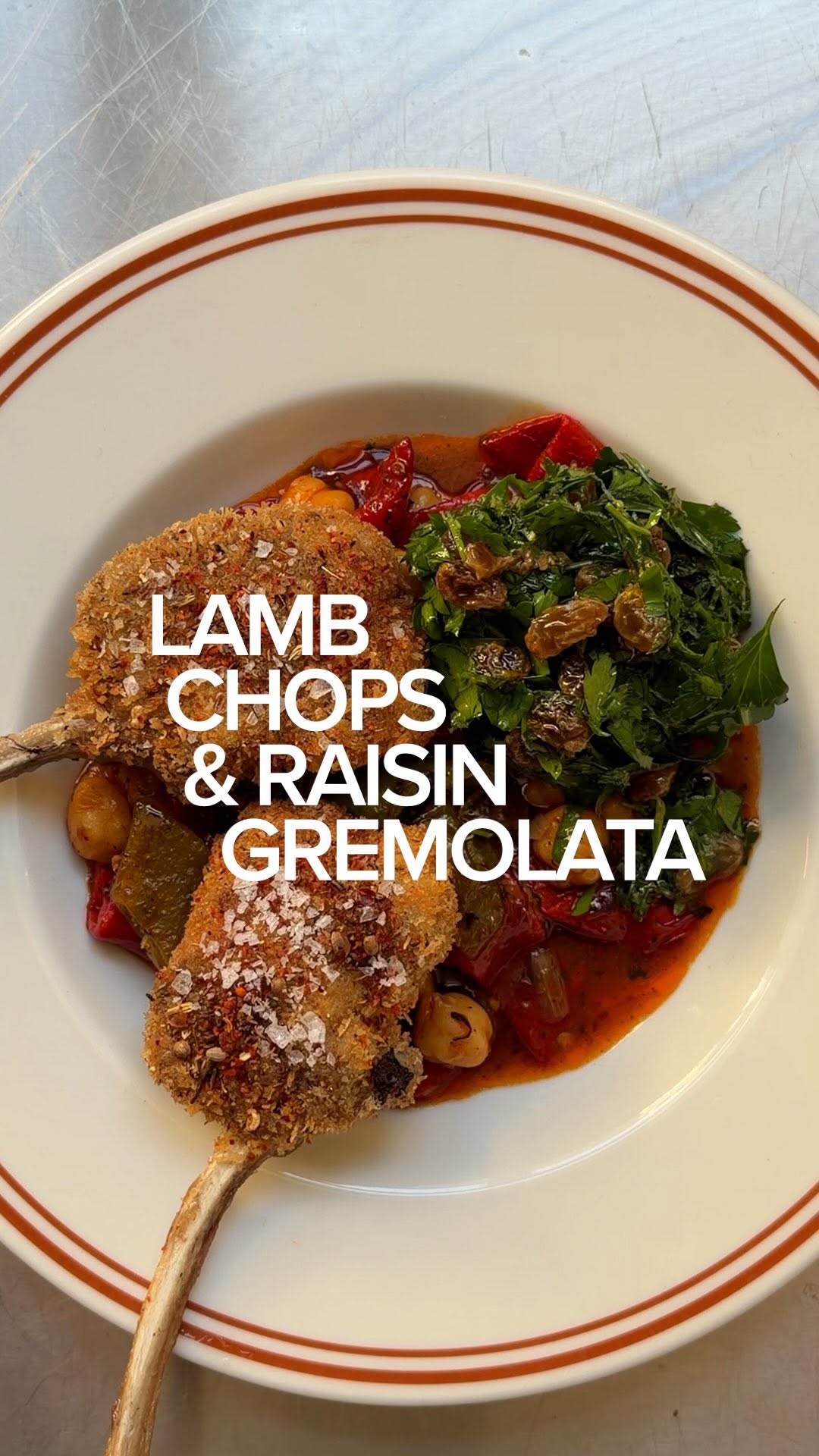Spiced Crumbed Lamb Chops with Raisin Gremolata by Ben Lippett