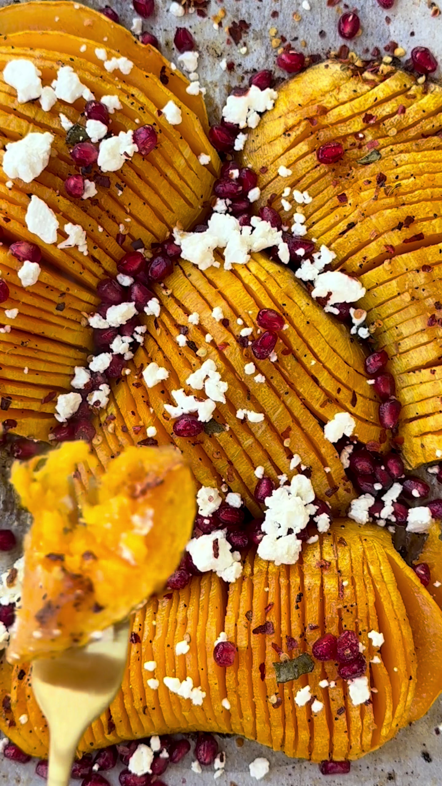 Hasselback Butternut Squash with Honey and Goat Cheese by Flavorsnlife