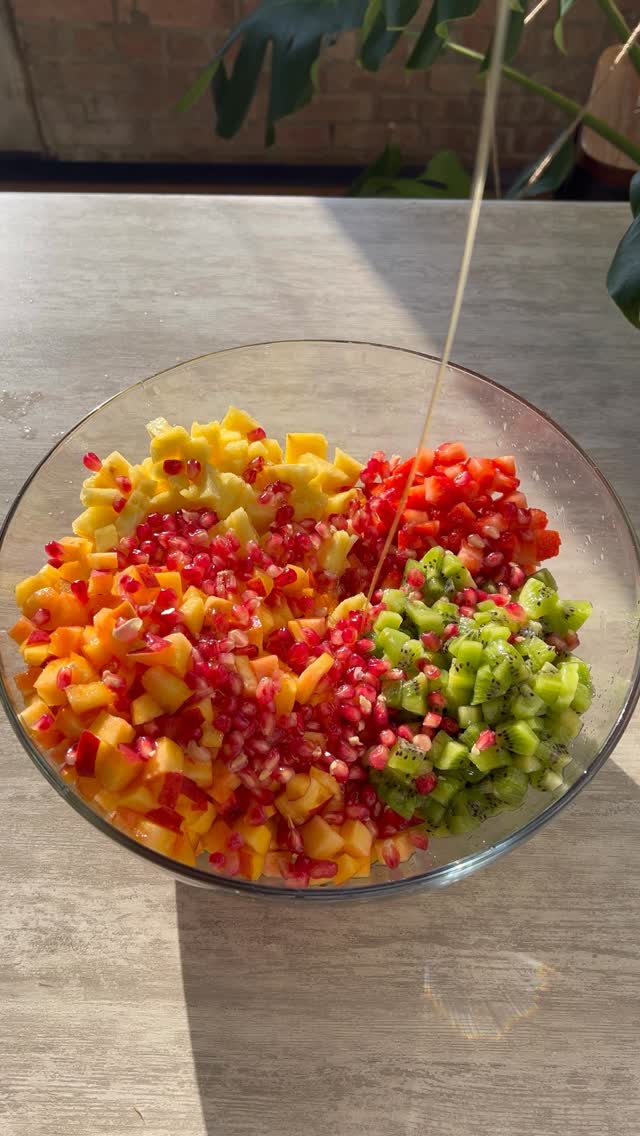 Fresh Fruit Salad With Honey Lime Dressing by Cecilysnatural