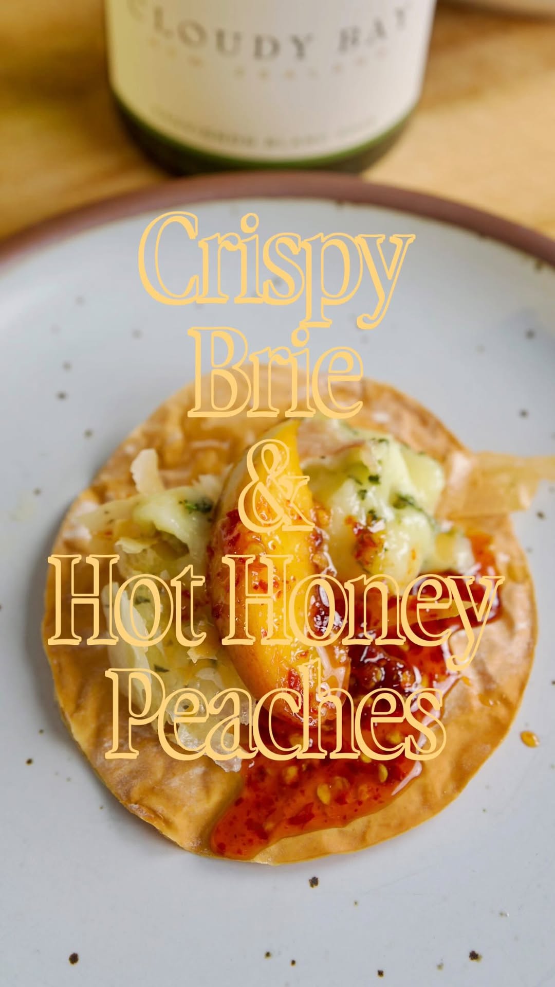 Baked Brie in Phyllo with Hot Honey Peaches by Byrontalbott