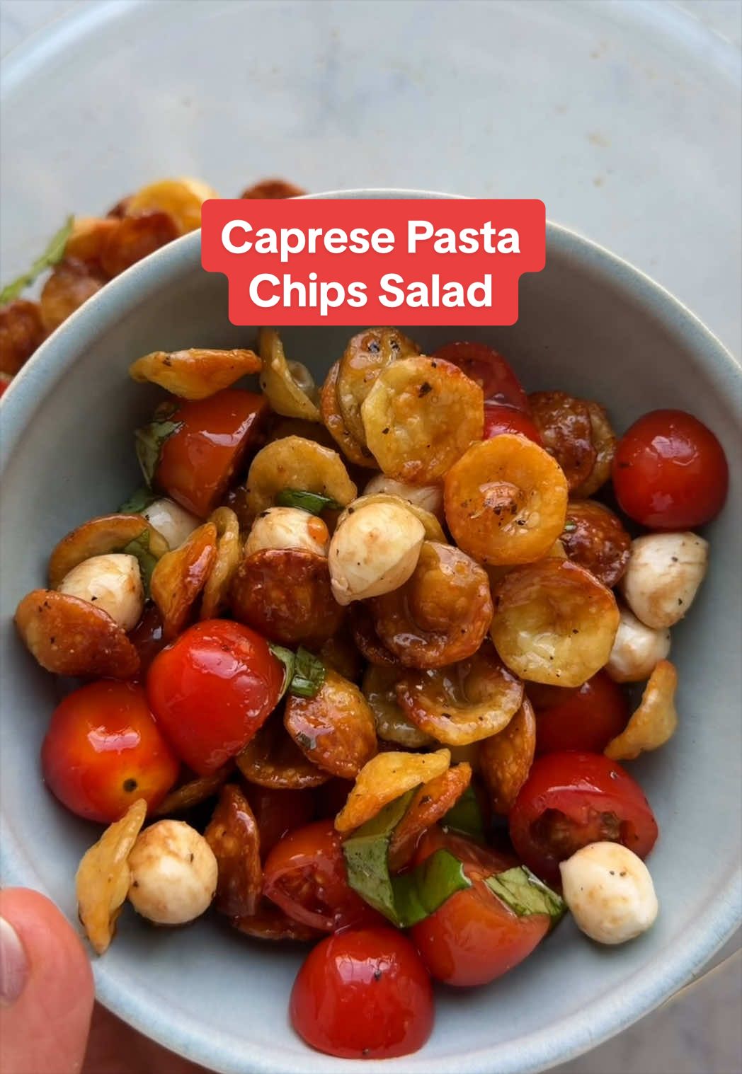 Caprese Pasta Chips Salad by Feelgoodfoodie