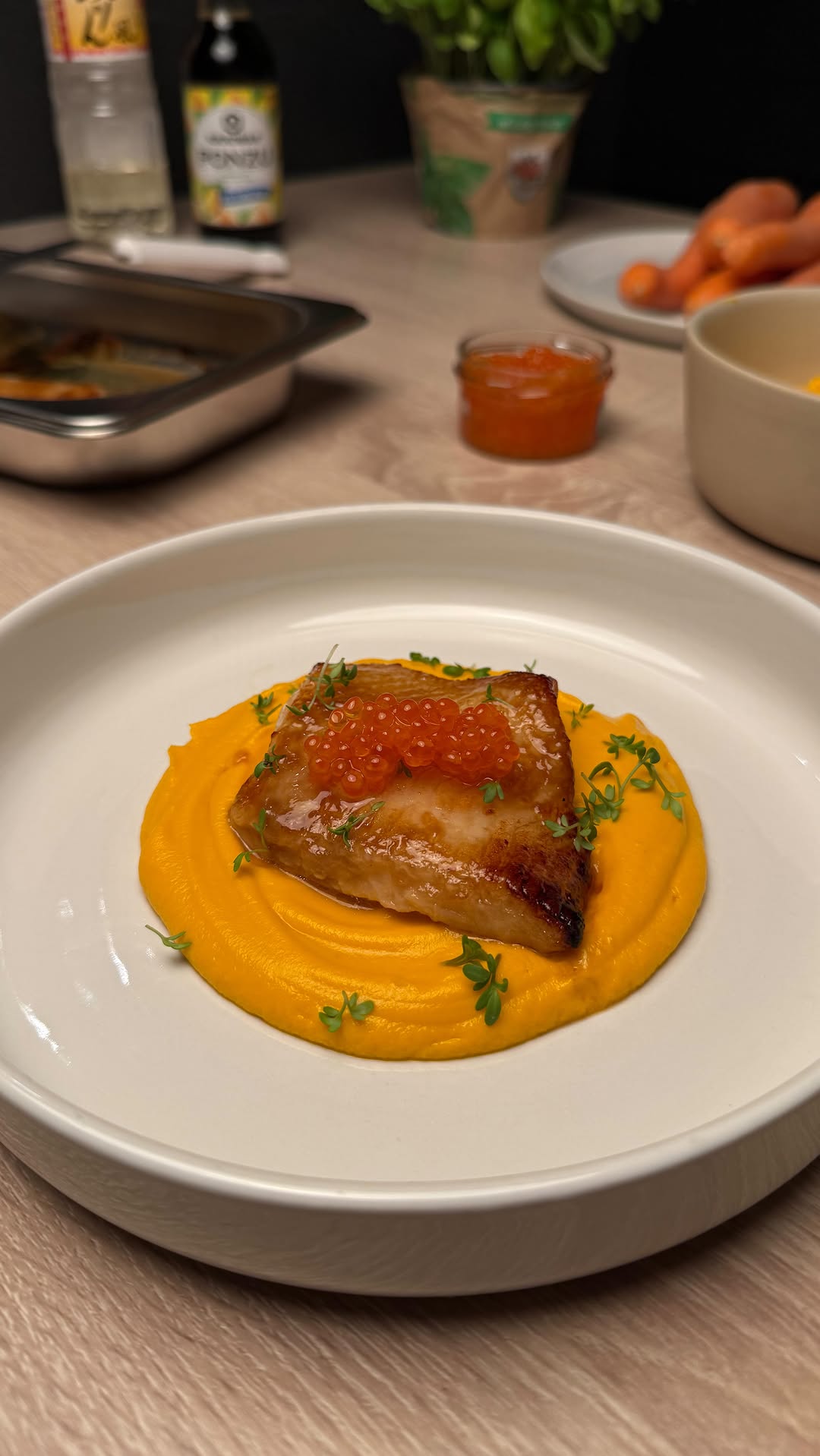 Miso Halibut with Carrot Cream by Tanerxaydin