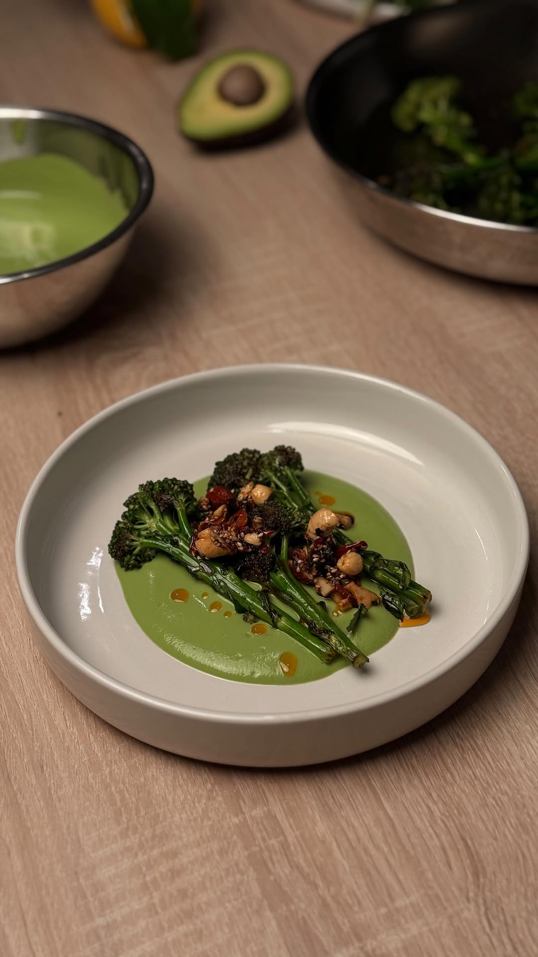 Wild Garlic Cashew Cream with Tamarind Broccolini by Tanerxaydin