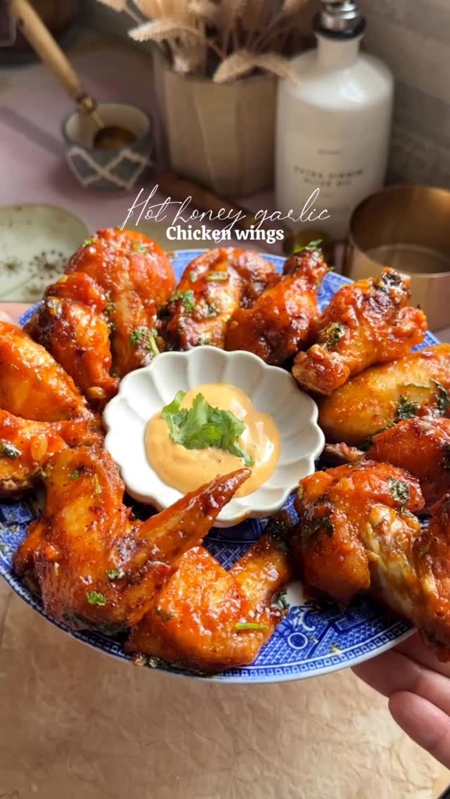 Crispy Hot Honey Garlic Chicken Wings by Mygourmetstory