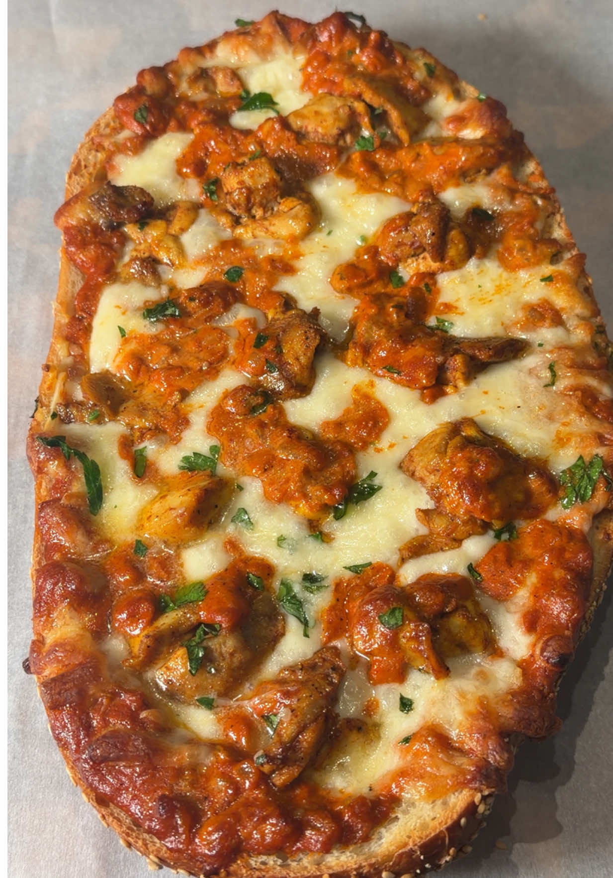 Butter Chicken Cheesy Garlic Bread by Arianamariaa11