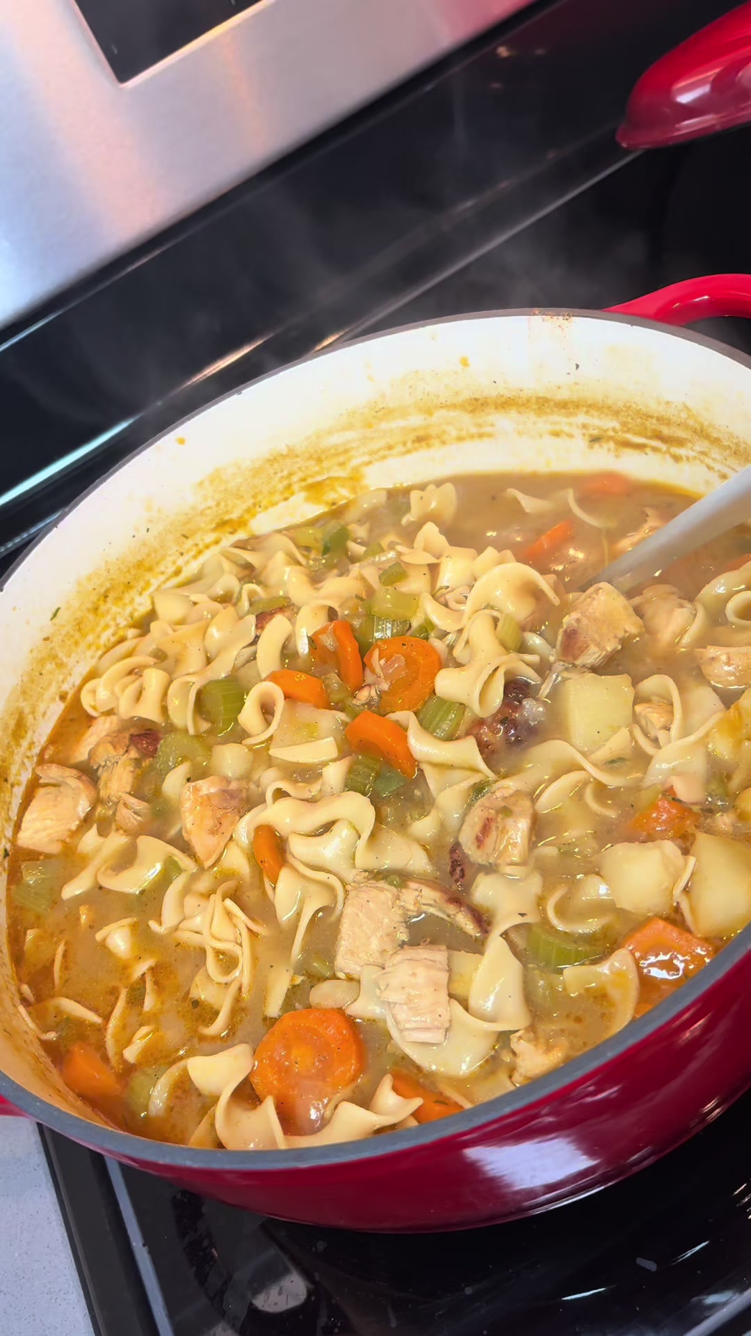 Cozy Creamy Chicken Noodle Soup by Spiceitupwithnae