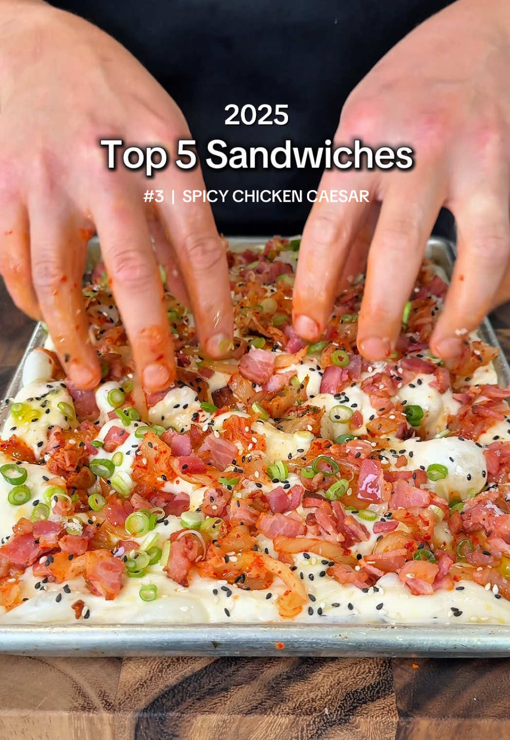 Spicy Chicken Caesar Kimchi Bacon Focaccia by Dansfoodforthought