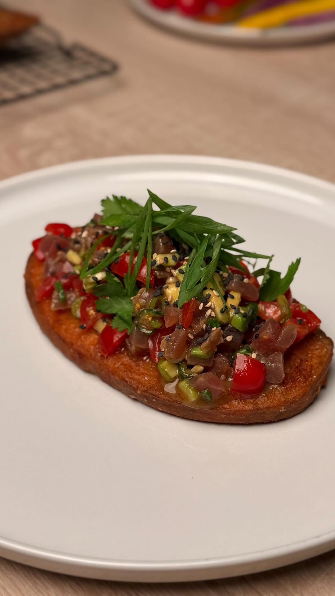 Crispy Sweet Potato Tuna Poke Toast by Tanerxaydin