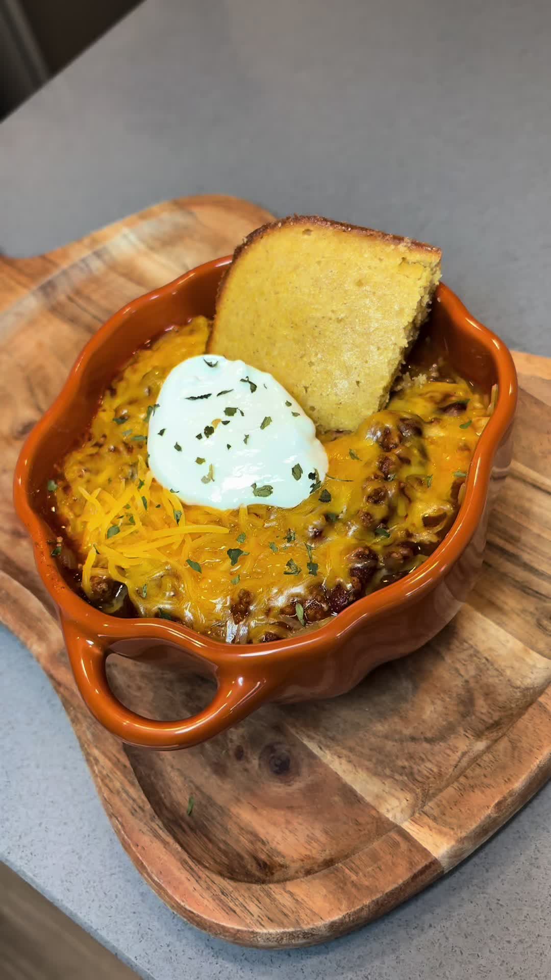 Award-Winning Chili with Honey Butter Cinnamon Cornbread by Spiceitupwithnae